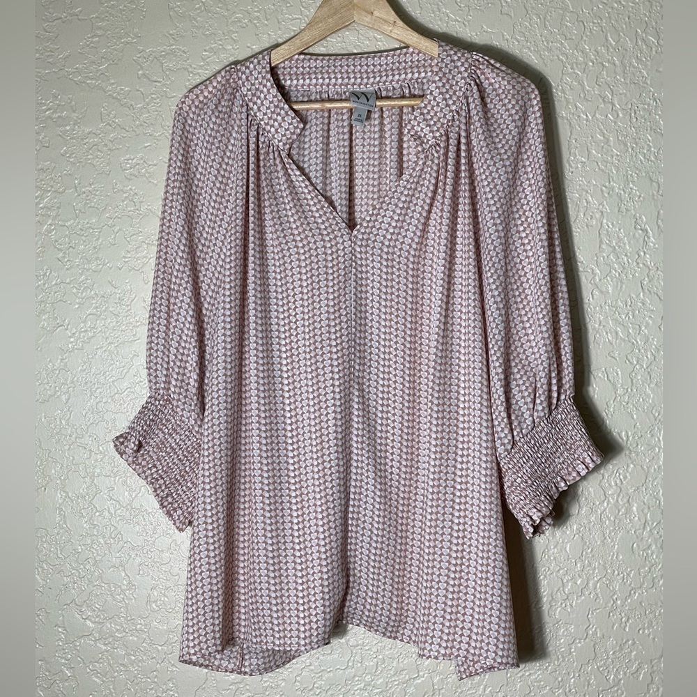 WORTHINGTON WOMAN Women's Top Geometric Pattern Size 2XBusiness Casual Office
